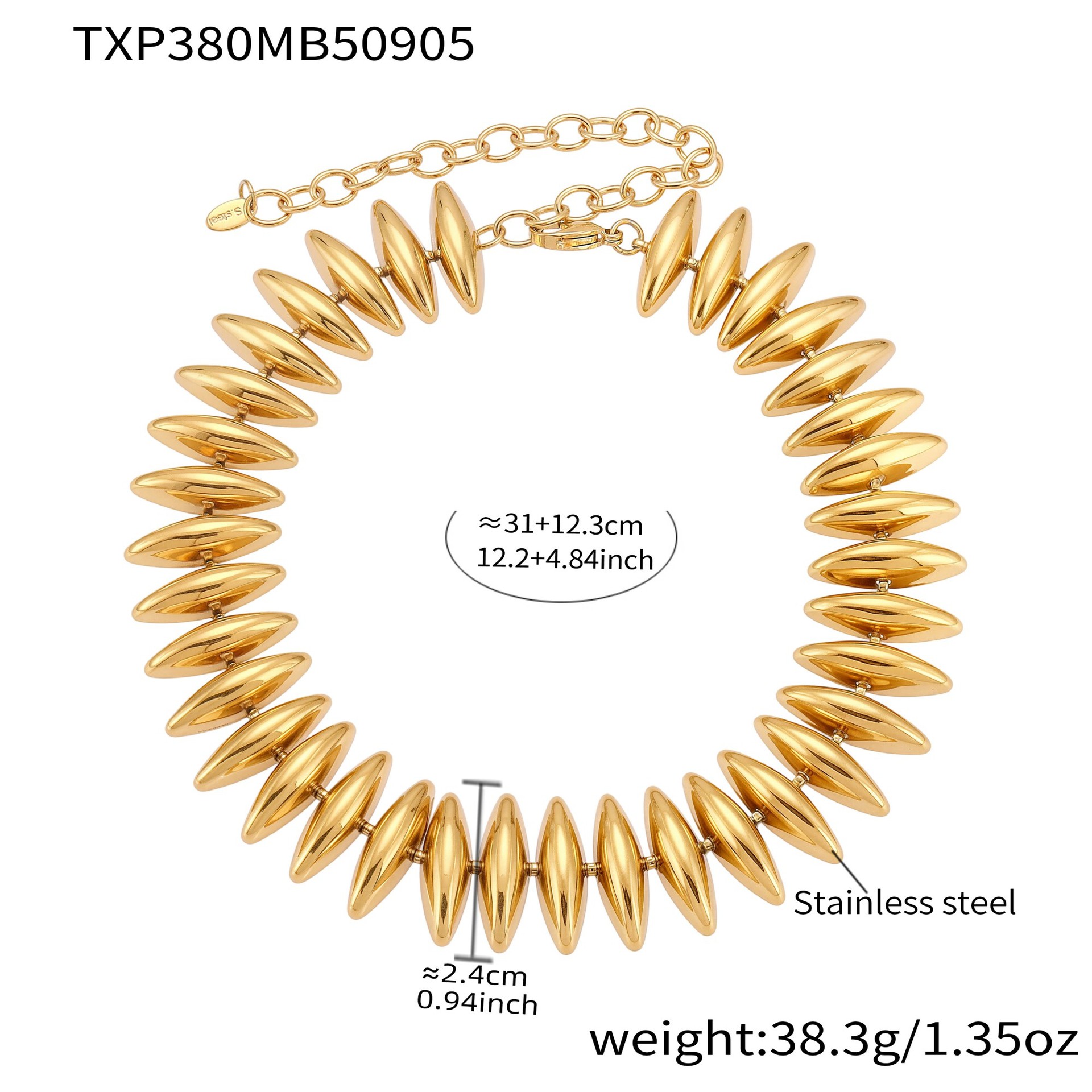 Stainless Steel Chain Necklace Set, picture 3 of 6