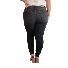 European And American Tight Elastic High Waist Skinny Pants Women's Jeans - Black - View 1