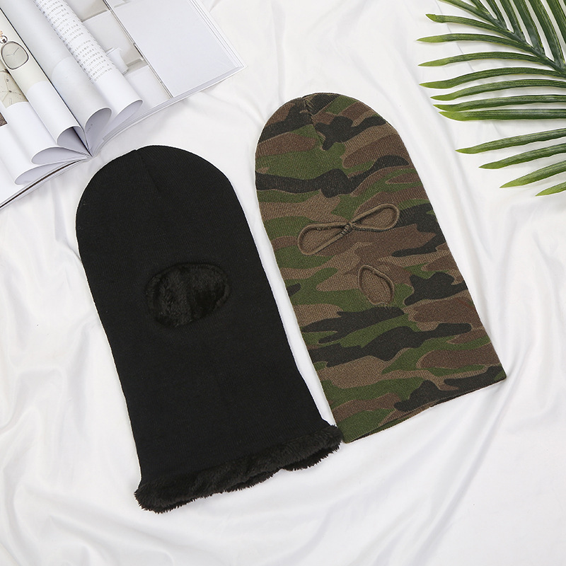 Men's Three-hole Camouflage Pullover Knitted Hat
