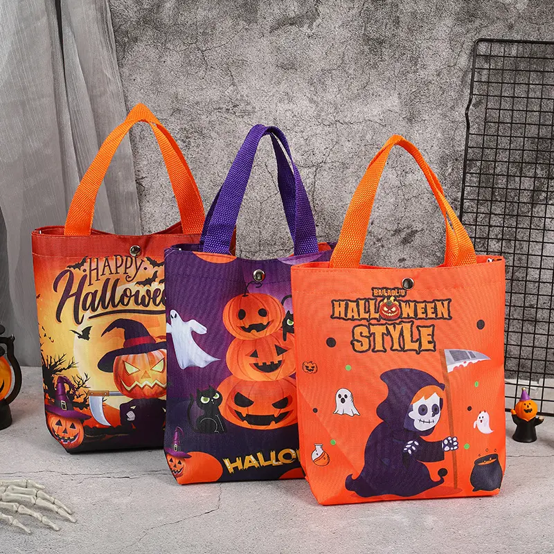 Tote Candy Bag Halloween Pumpkin Decorations