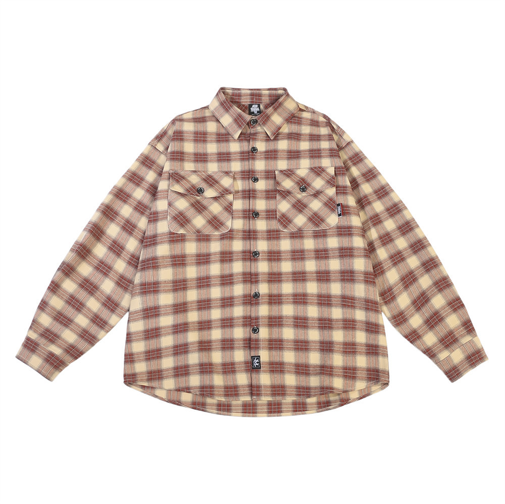 American Retro Plaid Shirt Coat Men
