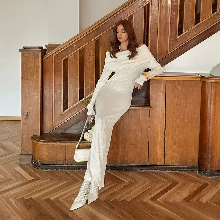 Sexy Off Shoulder Knitted Dress For Women