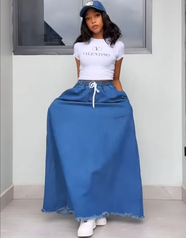 Womens Denim Skirts From Europe And The US Blue - Shop at LoveMi