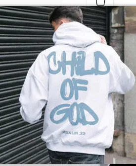 Plain Letters New Printed Women's Off-the-shoulder Sleeves Brushed Hoodie - White And Blue Characters
