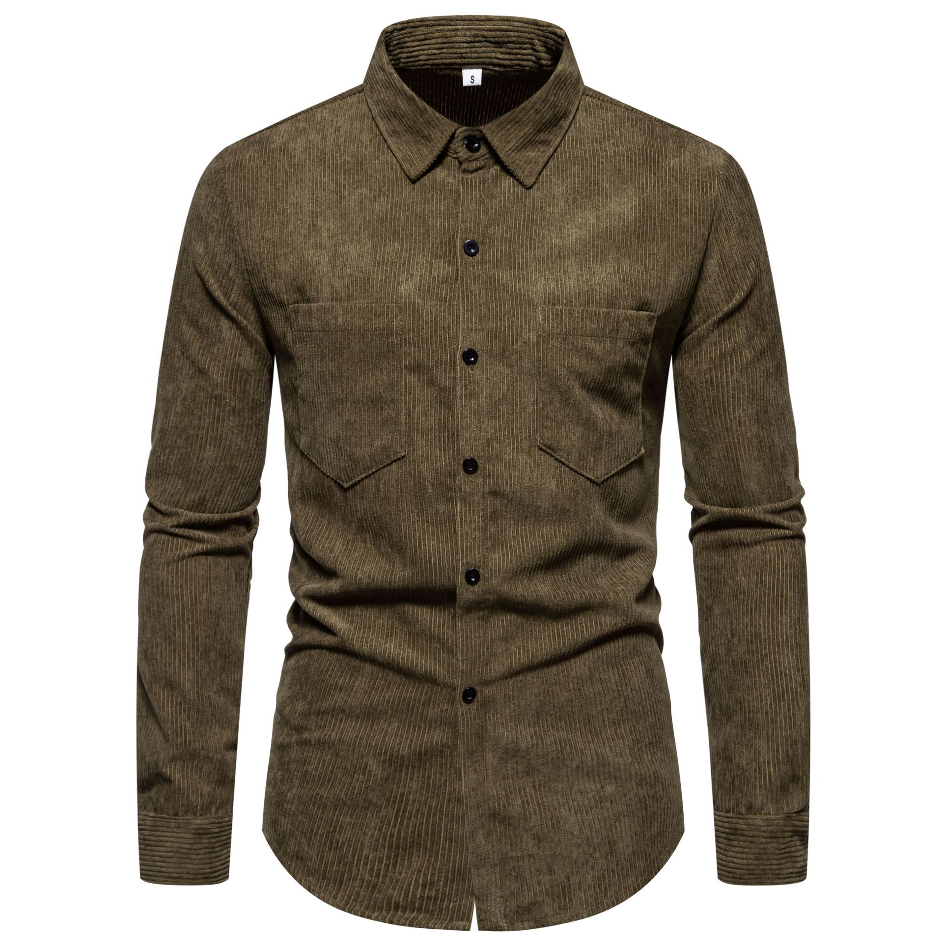 Solid-color Long-sleeve Shirt For Men And Young Adults