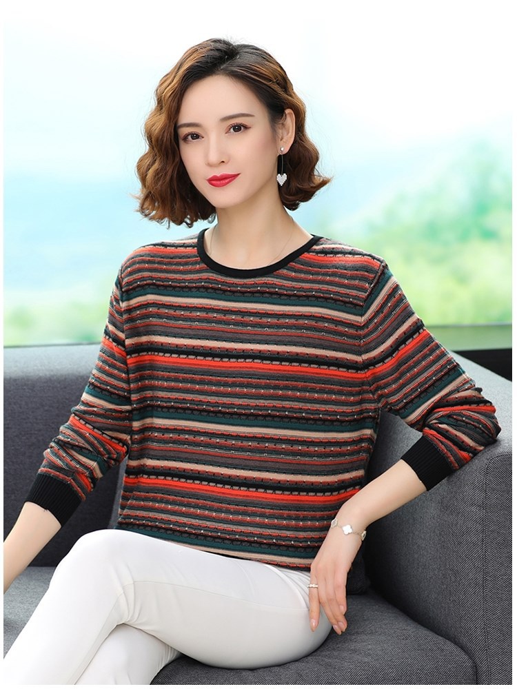 Striped Sweater Thin Bottoming Shirt