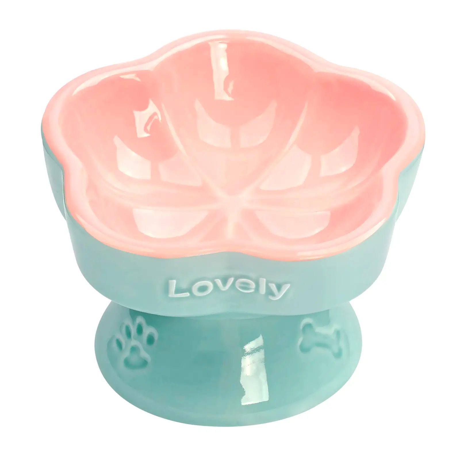 Ceramic Elevated Pet Bowl For Medium To Large Dogs