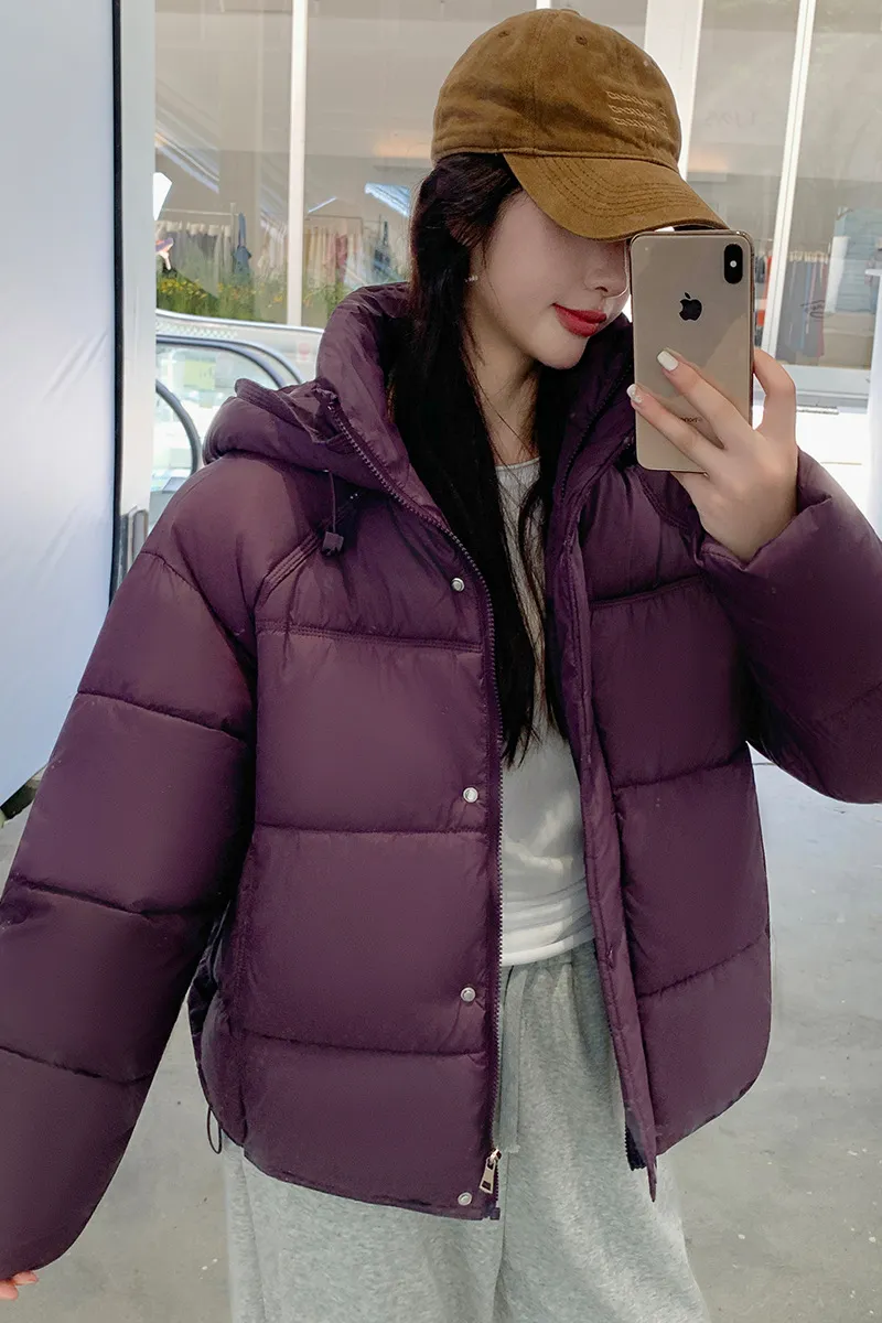 Loose Women's Short Coat For Petite To Keep Warm And Look Taller - Purple