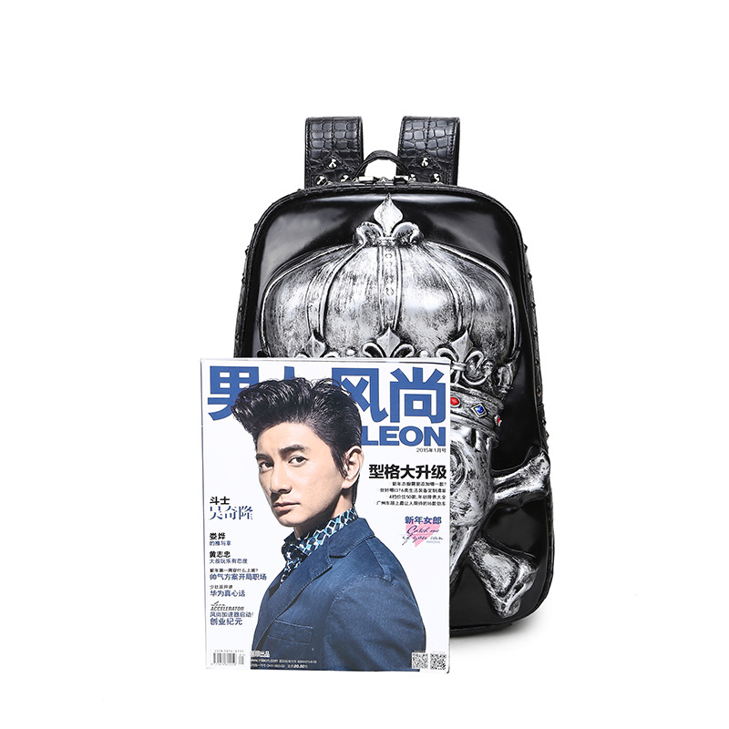 Title 14, Personality Skull Creative Punk Backpack for Wo...