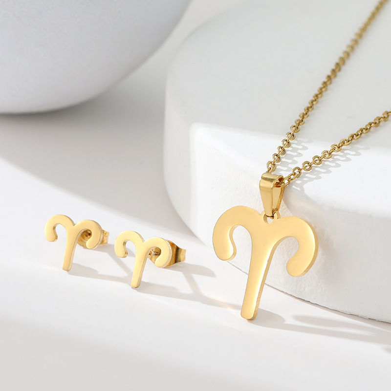 Popular Earring And Necklace Set Featuring The 12 Zodiac Signs