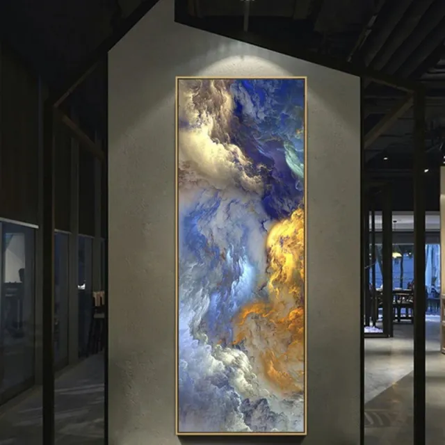 Blue Wave Scroll HD Oil Painting HD Inkjet Painting A Only Painting Core Frameless - Shop at LoveMi