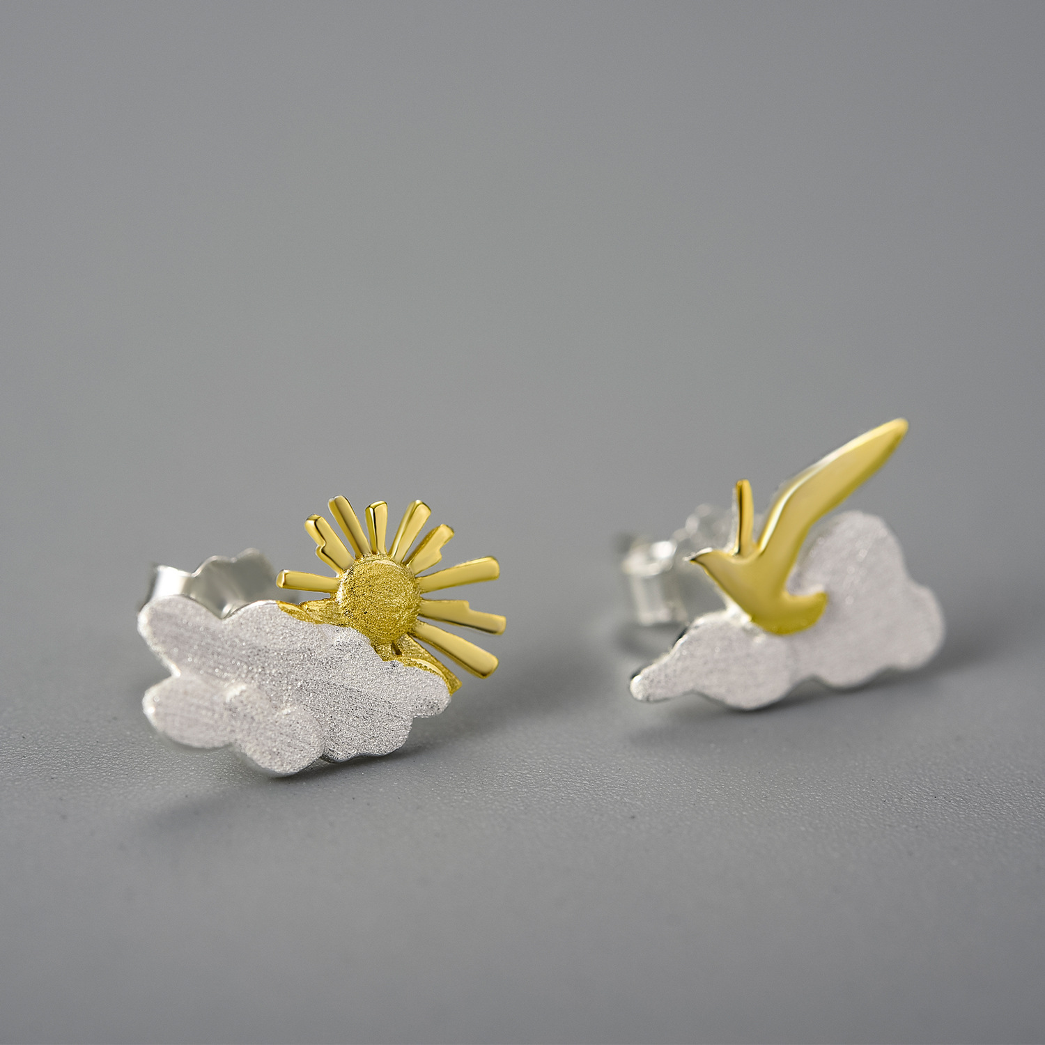 Ear Studs Asymmetric Ear Clip Pastoral Style