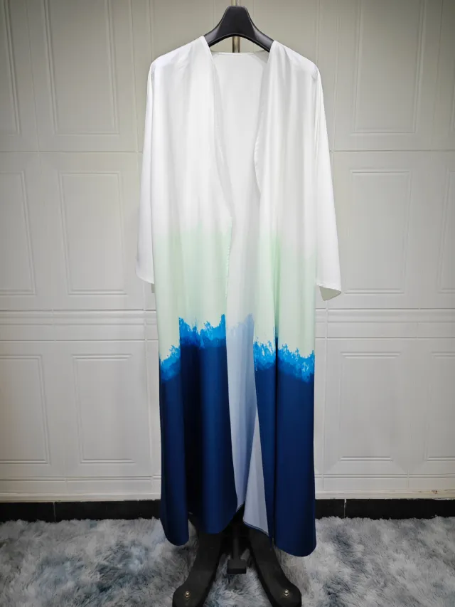Muslim Clothing Coat Tie dyed Cloak Sky Blue - Shop at LoveMi