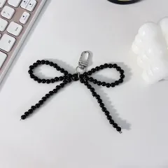 Ins Style Pearl Cute Bow Pearl Bag Pendant - Bow Black - View 1