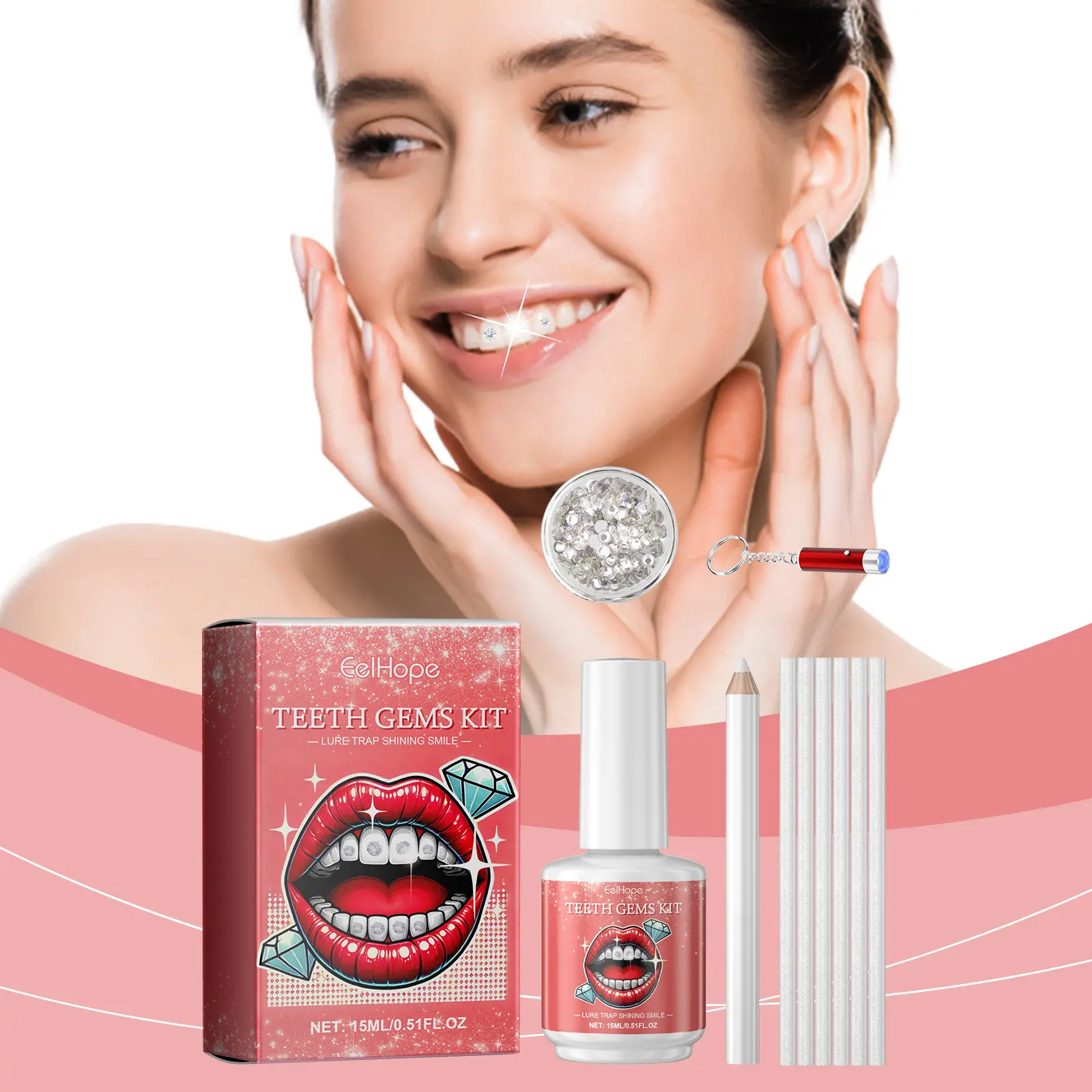 Shimmering Convenient Dental Drill Tooth Stickers