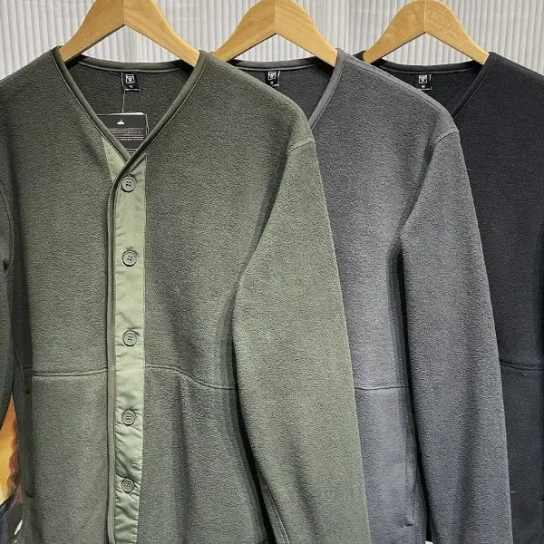 Collarless Casual Cardigan Sweatshirt