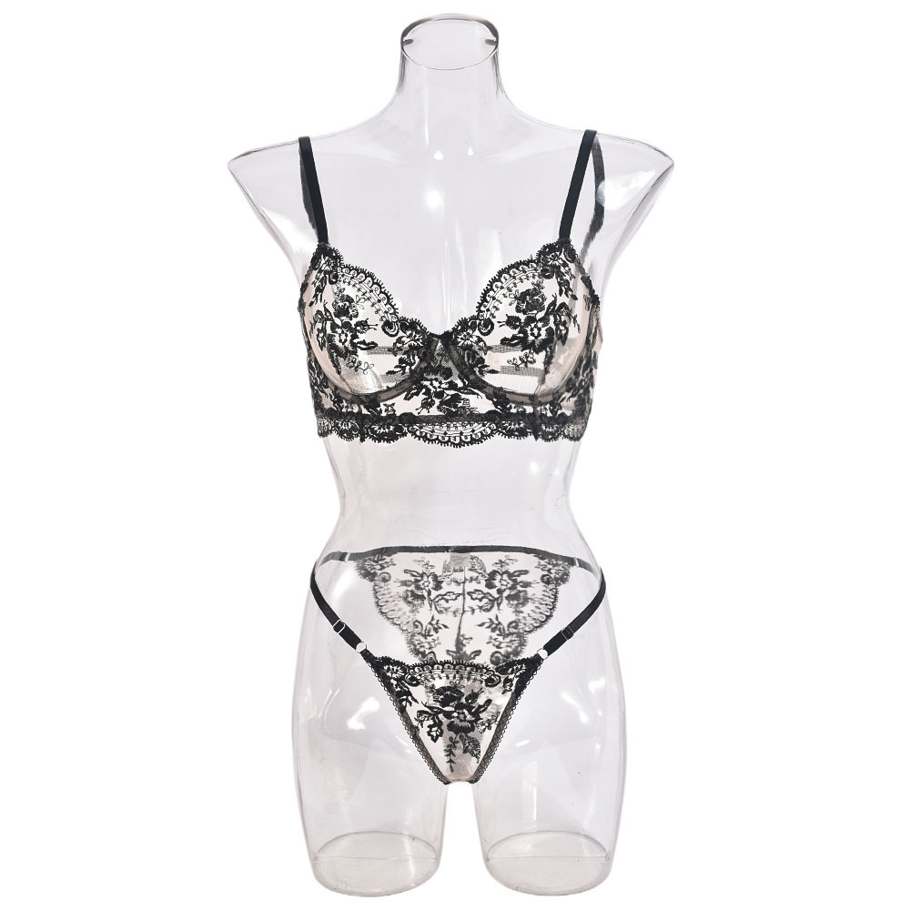 Title 12, Sexy Mesh Embroidered Sexy Lingerie Suit Women