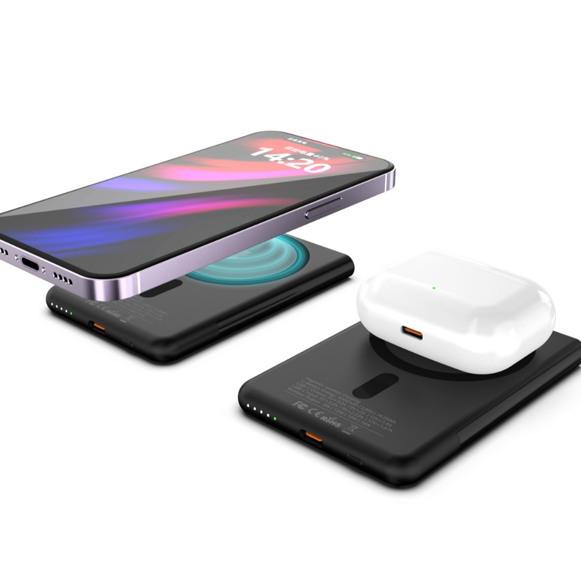 Ultra-thin Bracket Magnetic Wireless Power Bank With Magsafe Compatibility