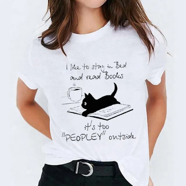 Women's Round Neck Printed T shirt Short Sleeve 1015 - Shop at LoveMi