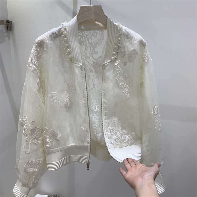 Summer New Chinese Style National Chic Beaded Embroidery Sun Protective Jacket