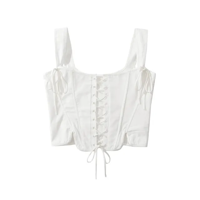Sweet Refined Handmade Lace Lace Small Sling European And American Style Sexy Slim Fit Backless Corset White - Shop at LoveMi