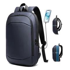 Computer Backpack Belt USB Charger Port - Navy - View 1