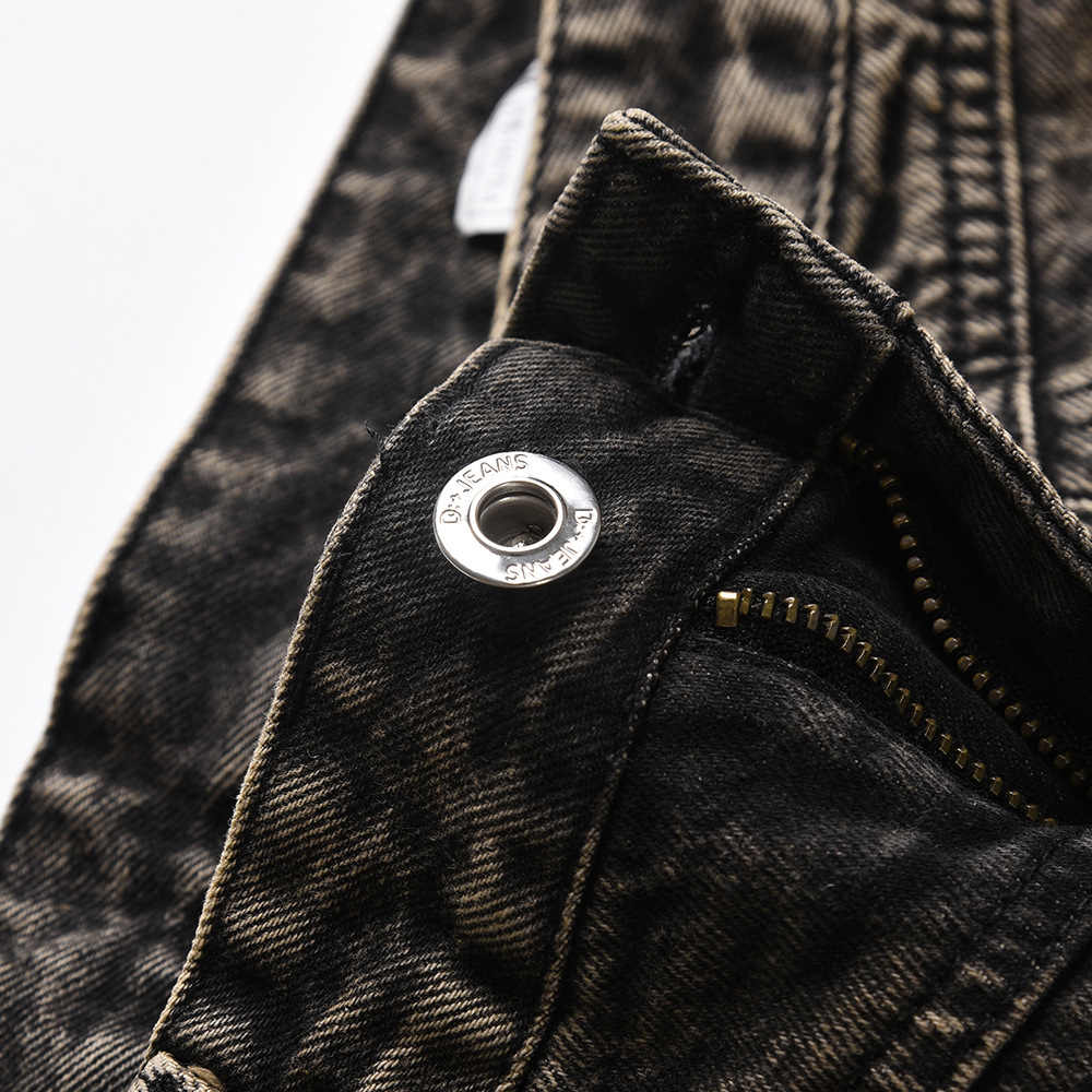 Pleated Loose Denim Trousers Men