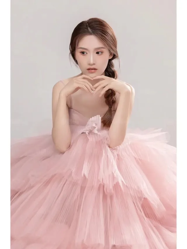 Elegant Girl's Wedding Photography Dress Pink White Pink - Shop at LoveMi