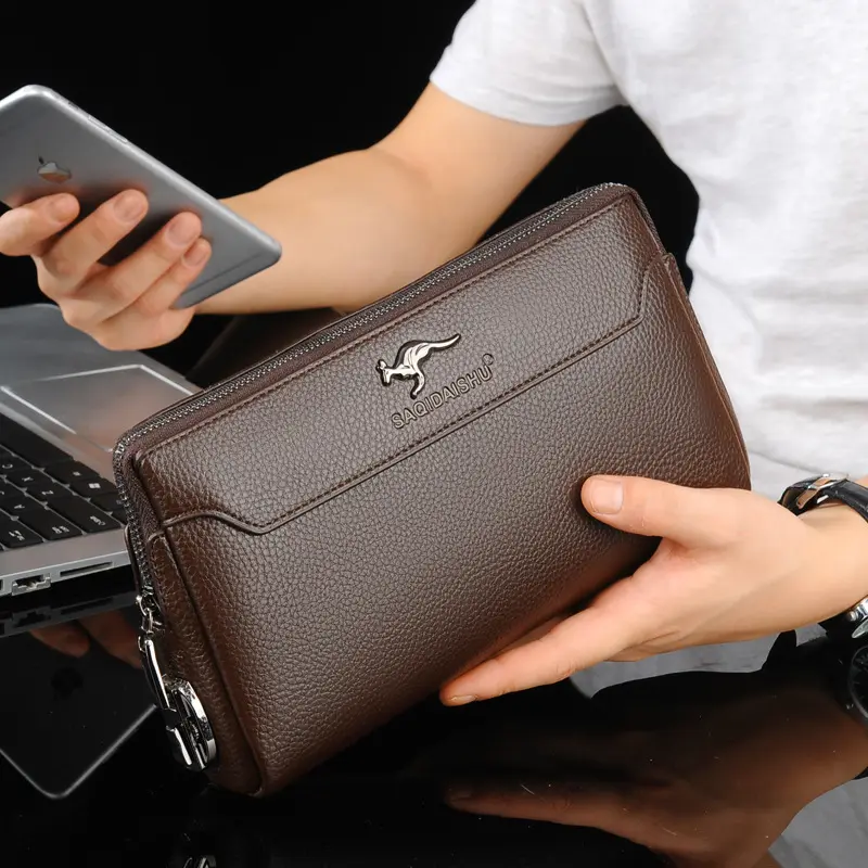 Men's Leather Clutch Anti-theft Password Lock