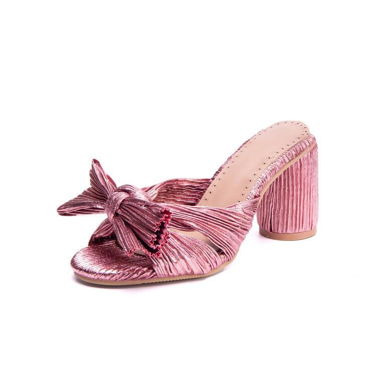 Satin Lantern-Pleated Sandals, picture 7 of 10
