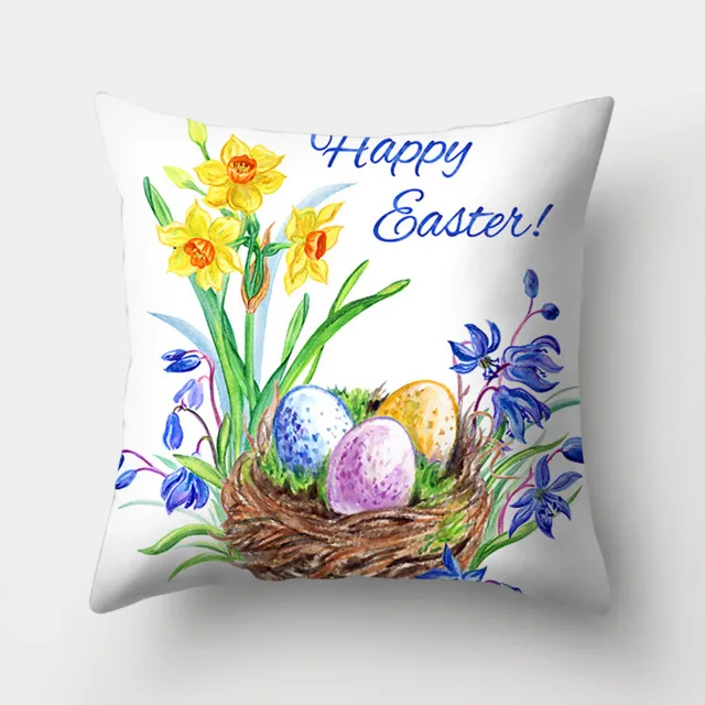 Easter Bunny Watercolor Garland Peach Skin Fabric Home Decoration Pillow Cover Fh0010 - Shop at LoveMi