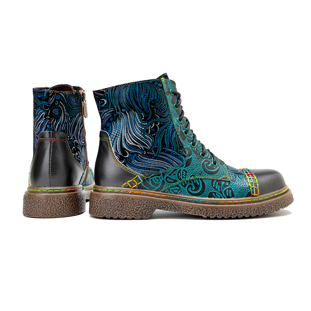 Title 6, New Leather Hand Painted Printed Comfortable Fl...