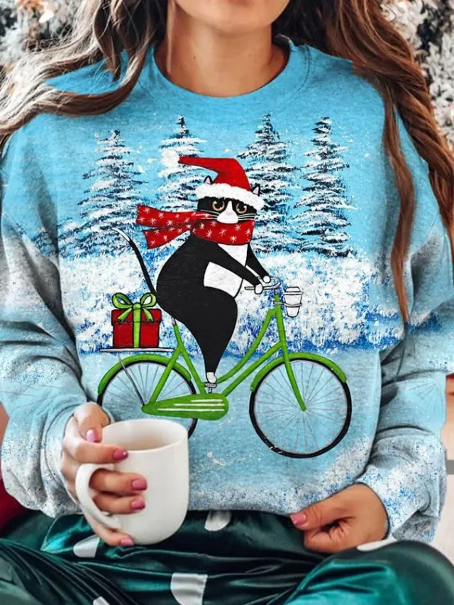 Women's Loose Casual Comfortable Versatile Daily Printing Sweater Styleg7Z4183 2Xl - Shop at LoveMi