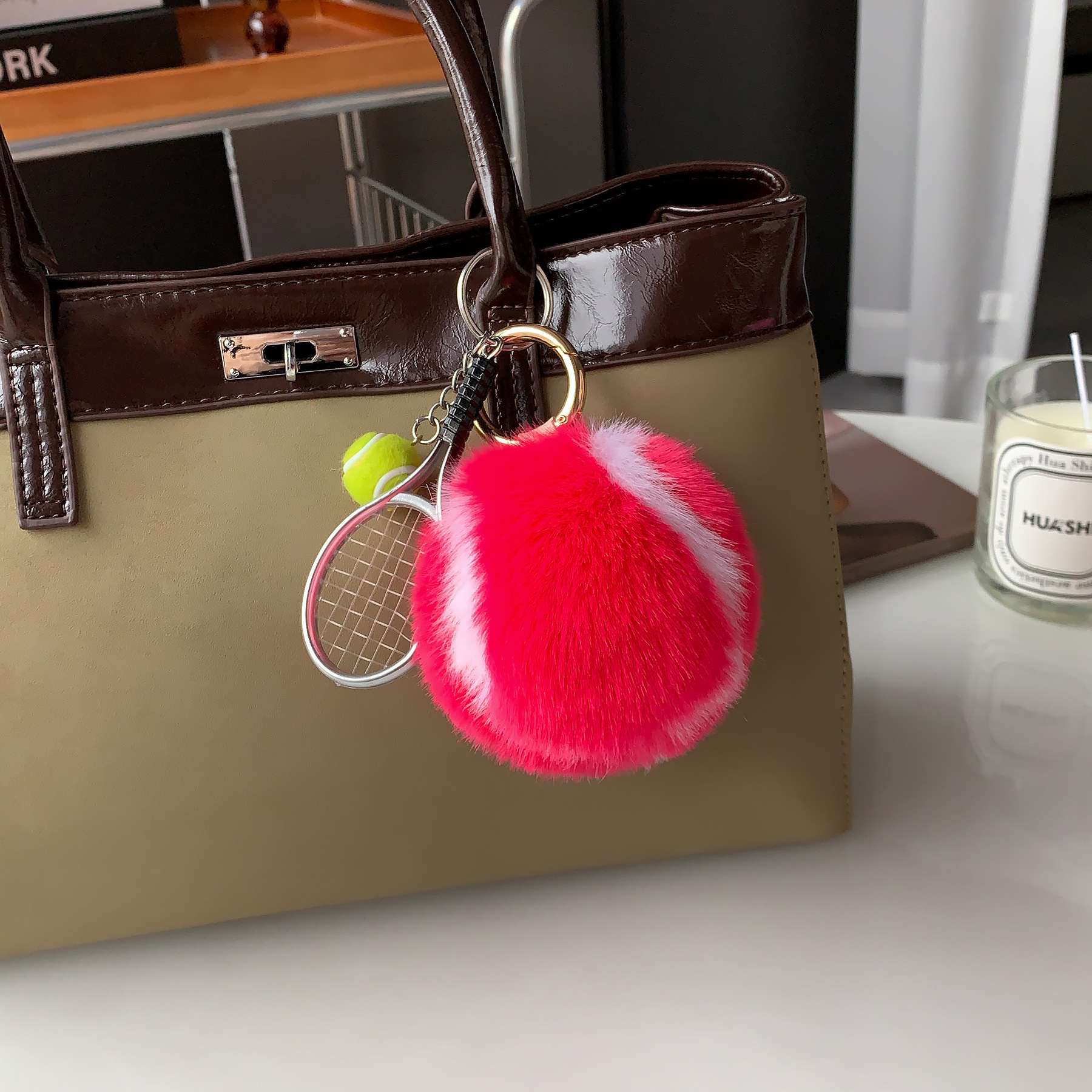 Creative Tennis Car Keychain Pendant 2