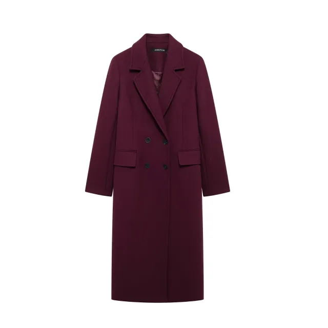 Double Row Ornament Long Overcoat Outerwear - Shop at LoveMi