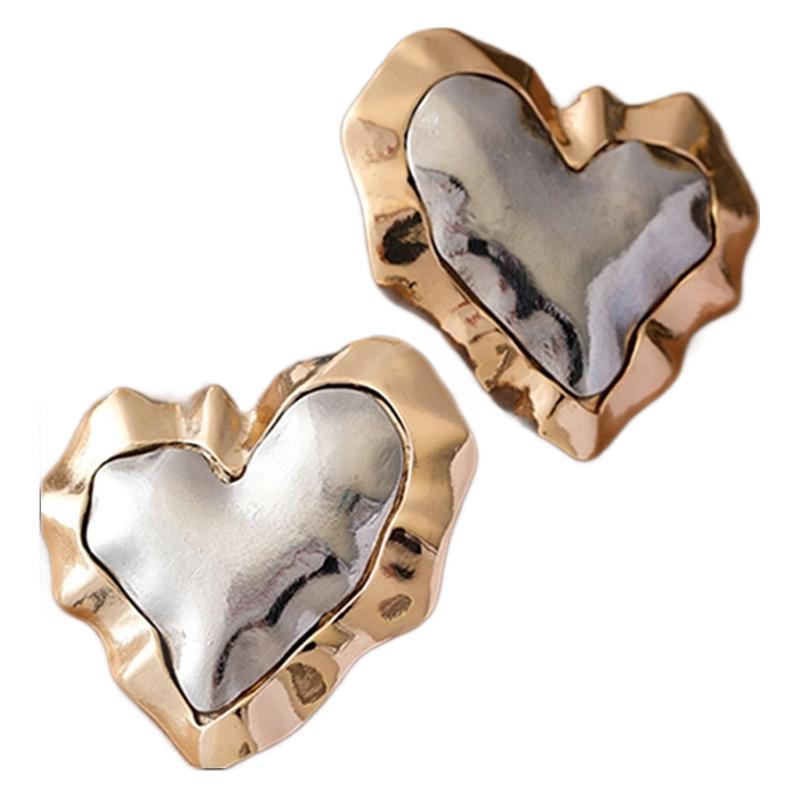 New European And American Fashion Love Color-block Ear Stud