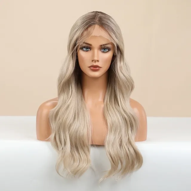 Gradient Golden Texture Large Curly Lace Wig For Women Gradient Gold - Shop at LoveMi