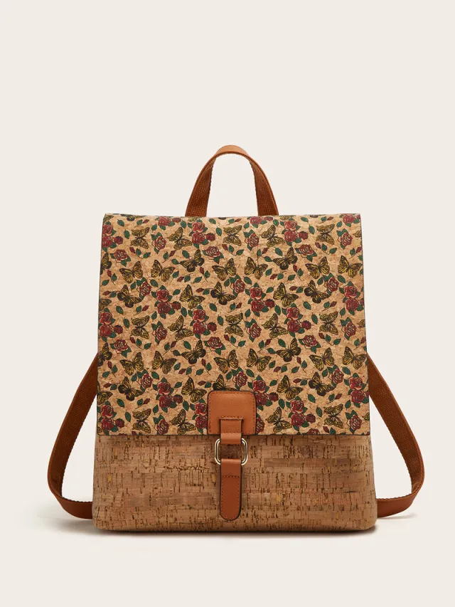Affordable Luxury Fashion High grade Fashion Retro Printed Backpack Gold - Shop at LoveMi