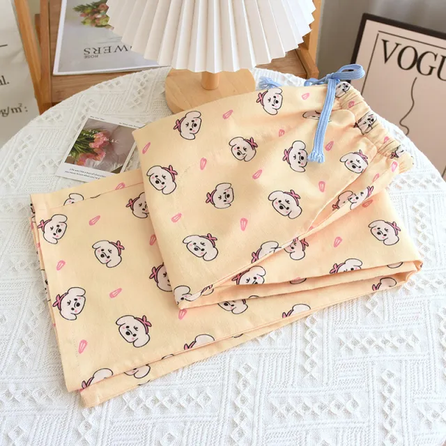 Brushed Flannel Loose Pure Cotton Cartoon Printed Pajama Pants For Women Cinnamoroll Babycinnamoroll Xl - Shop at LoveMi