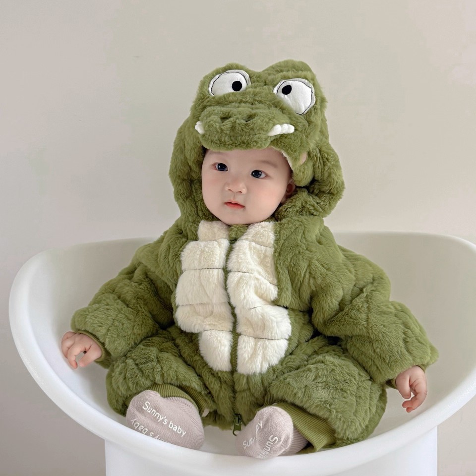 Infant And Toddler Clothing Dinosaur-shaped Fluffy Onesie