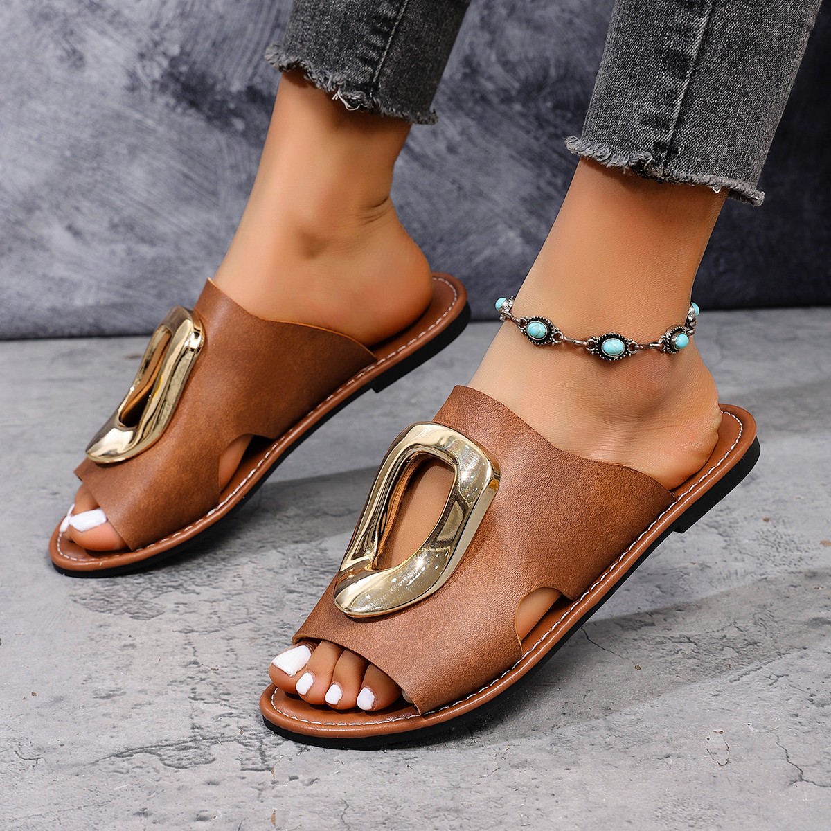 Large-size Womens Flip-flops For Foreign Trade Summer Outdoor Thong Sandals