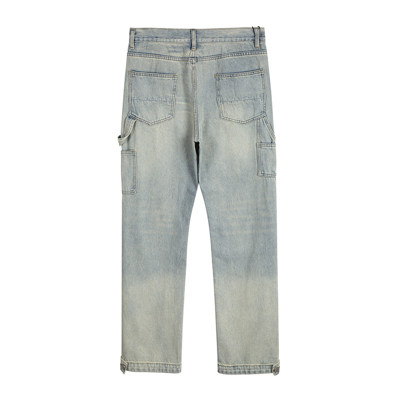 National Fashion Retro Fashion Trends Washed Logging Jeans