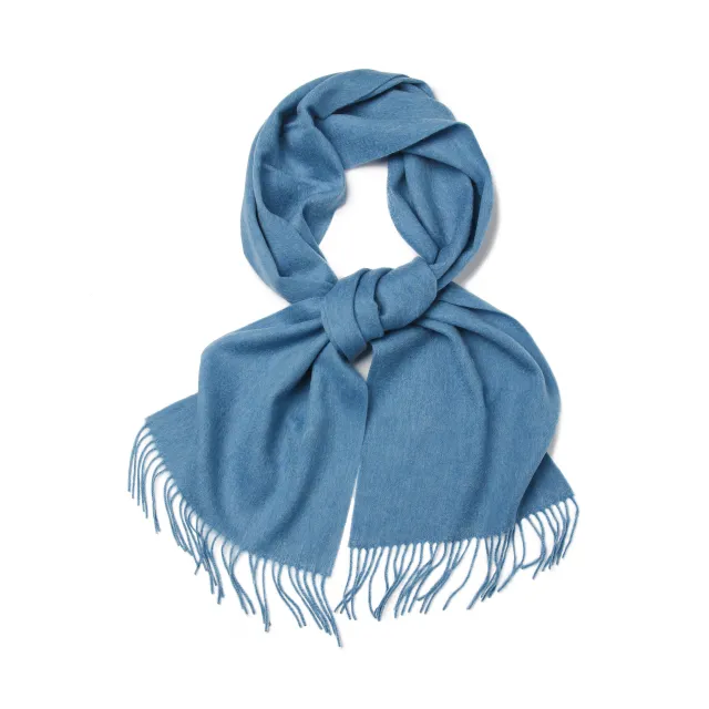 Inner Mongolia Full Wool Shawl Scarf Women's Plain Wool Scarf 63 Rum Blue - Shop at LoveMi