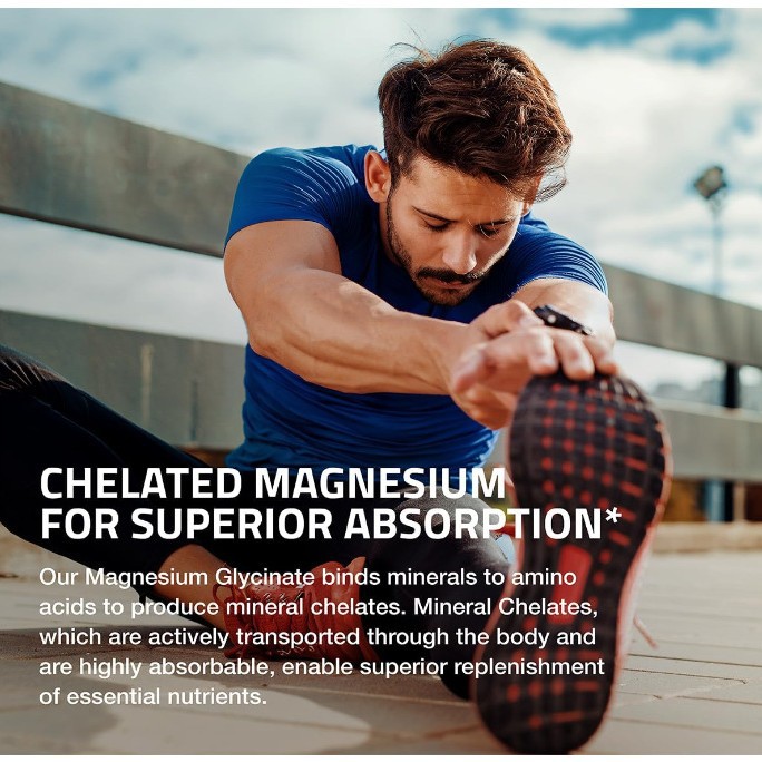Magnesium Glycinate Supplement Capsules In A Bottle