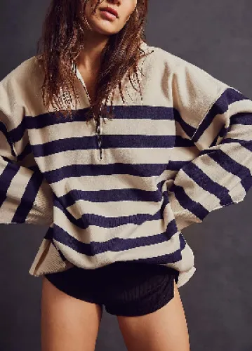 Autumn And Winter New Women's Retro Pattern Leisure Pullover Zipper Sweater Nwy21Gg77531 - Shop at LoveMi