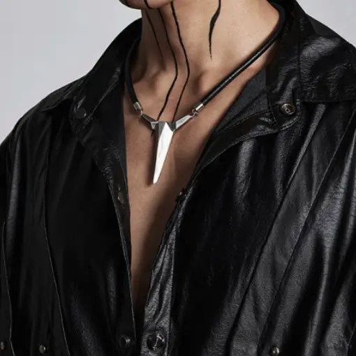 Men's European And American Style Geometric Dark Pendant Necklace