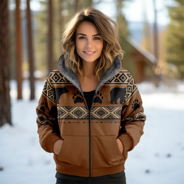 3D Women's Hooded Zipped Cotton padded Jacket Type F - Shop at LoveMi