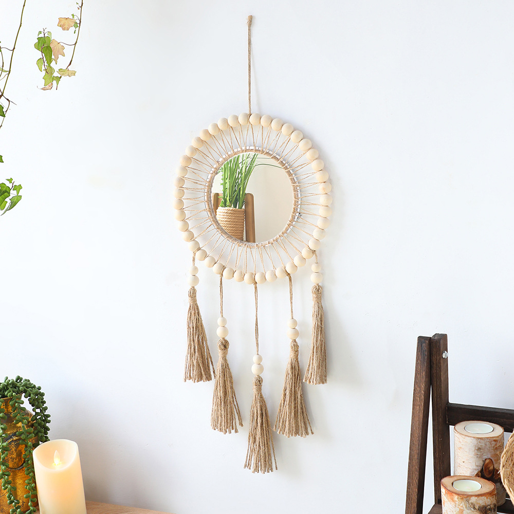 Round Wall Mirror, Hand-Woven, picture 2 of 4