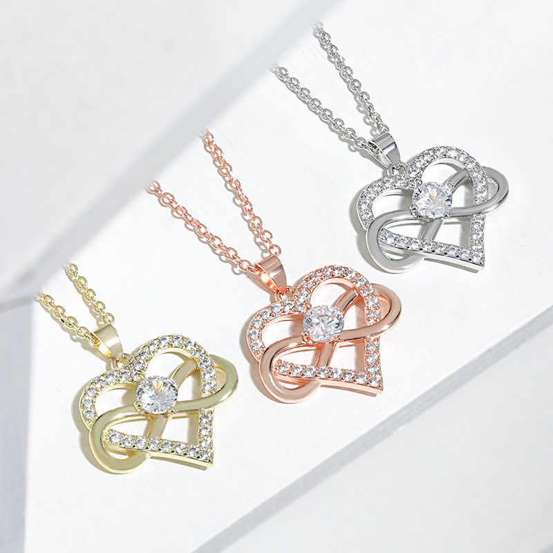 8-word Infinite Symbol Heart Pendant Necklace