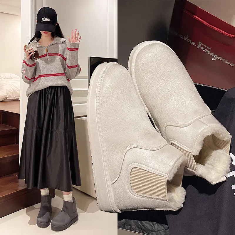Womens Thick-soled Snow Boots Cotton Shoes